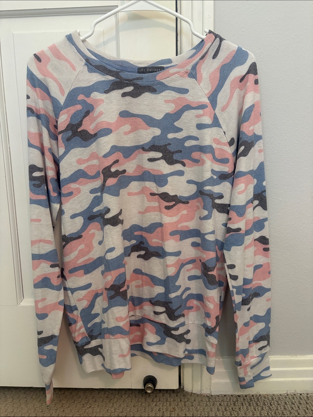 PJ Salvage Camo Set in Pink, Blue & Gray (Top M, Bottoms S)